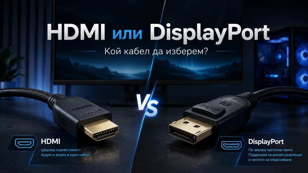 HDMI или DisplayPort: кой кабел да използваме за монитор, гейминг и висока честота на опресняване?