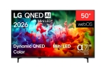 Телевизор LG 50QNED71B3B., 50" 4K QNED MiniLED Smart TV, 3840x2160, DVB-T2/C/S2, Alpha 7 AI Processor, HDR10 / HLG, webOS 26 ThinQ, VRR / ALLM / HGiG, 4K Super Upscaling, WiFi 5, Bluetooth 5.3, AirPlay 2, LAN, CI, HDMI, AI Sound Pro, Google Cast, 2 pole S