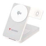 Външна батерия Verbatim Foldable 3-in-1 Qi2 Magnetic Wireless Power Bank 10000 mAh White