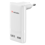 Зарядно устройство Verbatim Fold 'n' Go GaN Charger 65W EU plug White