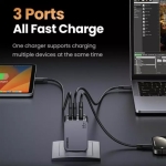 3-портово мини бързо зарядно устройство GaN Ugreen Nexode Pro 25871 220V 2xUSB-C, 1xUSB A, 65W