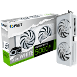 Palit GeForce RTX 5060 Ti WHITE OC 16GB GDDR7, 128 bit, 1x HDMI 2.1b, 3x DP 2.1b, 2 Fan, 1x 8-pin pwr connector, 600W, 262.1 x 126.3 x 40.1 mm, NE7506TU19T1-GB2061M