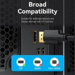 Vention Кабел Cable - Display Port v1.2 DP M / M Black 4K 1M - HAKBF