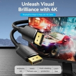 Vention Кабел Cable - Display Port v1.2 DP M / M Black 4K 2.0M - HAKBH
