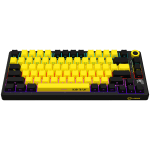 LORGAR KBP7075W, Wireless 75% Mechanical Gaming Keyboard Pro, Black/yellow, EN layout