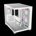 Gamdias кутия Case mATX - AURA GC10M White - 3 x 120 mm A-RGB, Tempered Glass