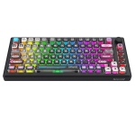 Bluetooth и безжична механична геймърска клавиатура Redragon Uranus Pro 82 K732MC-RGB-PRO, RGB осветление - черна
