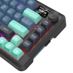 Bluetooth и безжична механична геймърска клавиатура Redragon Behemoth Pro K724SP-RGB-PRO, RGB осветление - черна със сив градиент