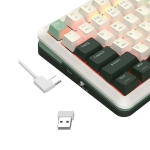 Bluetooth и безжична механична геймърска клавиатура Redragon Flekact Pro K708WLG-RGB-PRO с RGB осветление - бяло със зелено