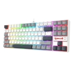 Геймърска механична клавиатура Redragon Kumara K552WGL-RGB с RGB осветление и red switches - бяла със сиво