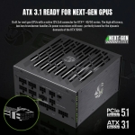 Gamemax захранване PSU ATX 3.1 1000W Platinum, Full Modular - LION CORE 1000P