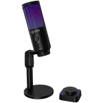 LORGAR SMP40, RGB Microphone with external mute button and metal stand, Black