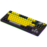 LORGAR KBP70TKLW, Wireless TKL Mechanical Gaming Keyboard Pro, Black/yellow, EN layout