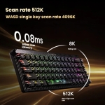 Madlions професионална геймърска механична клавиатура Professional Gaming Mechanical Keyboard TITAN 68 TURBO - 8K, Magnetic Fuguang Switches (English US), Blac