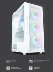 Zalman кутия Case ATX - I3 NEO White - RGB, Mesh