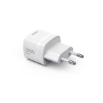 HAMA Зарядно устройство, 30 W, GaN, USB-C, PD/Qualcomm®, Zero Standby, бяло