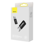 Адаптер Baseus Ingenuity USB-A мъжко към USB-C женско adapter OTG (USB 3.1) за мобилни устройства с USB-C порт ZJJQ000101 - черен