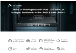 24-портов гигабитов и 4-портов 10GE SFP+ L2+ управляван комутатор TP Link Omada SG3428XMPP с 16-портов PoE+ и 8-портов PoE++