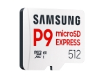 Памет Samsung 512GB micro SD Card P9 Express UHS-I Read 65K IOPS, UHS-I 2K IOPS - Write 52K IOPS, UHS-I 2K IOPS Class 10 U3 V30 A1