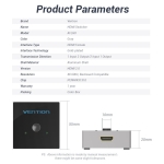 Vention Разклонител превключвател HDMI 2.0 Switcher/Splitter 2-Port Bi-Direction - Grey Aluminium - AFLH0