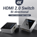 Vention Разклонител превключвател HDMI 2.0 Switcher/Splitter 2-Port Bi-Direction - Grey Aluminium - AFLH0