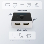 Vention Разклонител превключвател HDMI 2.0 Switcher/Splitter 2-Port Bi-Direction - Grey Aluminium - AFLH0