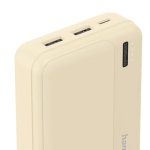 HAMA Външна батерия "Pocket 20", 20000 mAh, Изходи: 2x USB-A, бежов