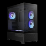 Gamdias кутия Case mATX - AURA GC12 ARGB BK - 6 x 120 mm A-RGB, USB-C, Tempered Glass