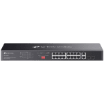 Omada 18-Port Gigabit Rackmount  Switch with 16-Port PoE+ PORT: 16× Gigabit PoE+ Ports, 2× Gigabit Non-PoE Ports, 2× Combo Gigabit SFP Slots SPEC: 802.3at/af, 250 W PoE Power, 1U 19-inch Rack-mountable Steel Case FEATURE: Plug and Play