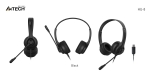 А4tech HU-8 Слушалки с микрофон, USB, въртящ се микрофон