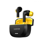 CANYON headset HEXAGON 7 TWS ANC+ENC Wireless Charge Black Yellow