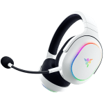 Razer Barracuda X Chroma, Gaming Headset, White, Oval Ear Cushions, 2.4 GHz Wireless / Bluetooth, Breathable Fabric with Memory Foam Cushions, Detachable Razer™ HyperClear Cardioid Mic, 7.1 Surround sound: Only available on Windows 10 64-bit (or higher)