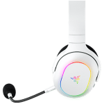 Razer Barracuda X Chroma, Gaming Headset, White, Oval Ear Cushions, 2.4 GHz Wireless / Bluetooth, Breathable Fabric with Memory Foam Cushions, Detachable Razer™ HyperClear Cardioid Mic, 7.1 Surround sound: Only available on Windows 10 64-bit (or higher)