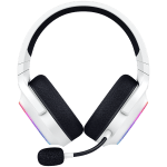 Razer Barracuda X Chroma, Gaming Headset, White, Oval Ear Cushions, 2.4 GHz Wireless / Bluetooth, Breathable Fabric with Memory Foam Cushions, Detachable Razer™ HyperClear Cardioid Mic, 7.1 Surround sound: Only available on Windows 10 64-bit (or higher)