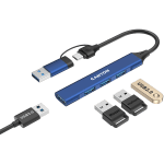 CANYON hub DS-02 4in1 USB-A/C Blue