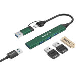 CANYON hub DS-02 4in1 USB-A/C Green
