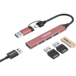 CANYON hub DS-02 4in1 USB-A/C Pink