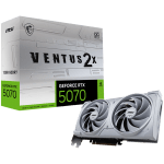 MSI Video Card Nvidia GeForce RTX 5070 12G VENTUS 2X OC WHITE, 12GB GDDR7, 192bit, Effective Memory Clock: 28000MHz, Boost: 2542 MHz, 6144 CUDA Cores, PCIe 5.0, 3x DP 2.1b, HDMI 2.1b, RAY TRACING, Dual Fan, 1x16pin, 650W Recommended PSU, 3Y