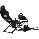 LORGAR FLEX RAF1, Sim Racing Cockpit Advanced, Foldable, 150x72x113 cm-playing, 38x72x126cm-folded, Black