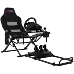 LORGAR FLEX RAF1, Sim Racing Cockpit Advanced, Foldable, 150x72x113 cm-playing, 38x72x126cm-folded, Black