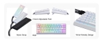 MCHOSE геймърска механична клавиатура Gaming Mechanical Keyboard Ace 68 - 8K, Ice Blue Magnetic Switch [Linear] (English US), White