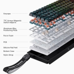 MCHOSE геймърска механична клавиатура Gaming Mechanical Keyboard Ace 68 - 8K, Ice Blue Magnetic Switch [Linear] (English US), White