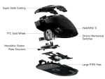 MCHOSE професионална геймърска мишка A7 V2 Ultra Black - Wireless Gaming Mouse - Dual 8K, Omron Mechanical