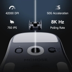 MCHOSE професионална геймърска мишка A7 V2 Ultra White - Wireless Gaming Mouse - Dual 8K, Omron Mechanical