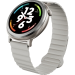 Часовник HiFuture Aurora Silver, 1.43" AMOLED,  466*466, Powered by Dual Core & Syntra AI, Bluetooth Call, IP68  Waterproof, 24/7 True Heart Rate & Blood Oxygen Sensor, Up to 10 days daily use, Magnetic Strap