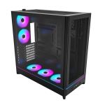 Montech кутия Case ATX - HS01 PRO (W) - 5 x 120 mm ARGB Fans, USB-C, Black