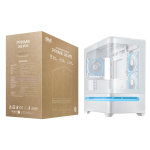 Кутия ASUS Prime AP202 ARGB mATX + 3 ARGB Вентилатора - White