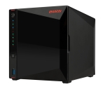 Мрежов сторидж Asustor Nimbustor AS5404T, 4 Bay NAS, Quad-Core 2.0GHz CPU, Dual 2.5GbE Ports, 4GB SO-DIMM DDR4 (Max. 16GB), Four M.2 SSD Slots (Diskless), 3x USB 3.2 Gen 1 Type A, WOW (Wake on WAN), WOL, System Sleep Mode, AES-NI hardware encryption, Blac