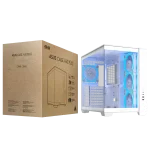 Кутия ASUS A32 PLUS Tempered Glass + 4 ARGB Вентилатора - White