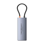 Докинг станция Baseus Metal Gleam Series II 155478 6-в-1 USB-A/USB-C/USB-C PD/HDMI/RJ45 - черен